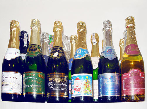 Пример шампанского с логотипом